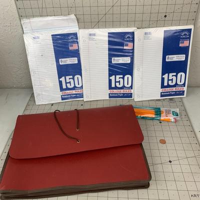 #208 College Ruled Paper, Pencils and Organizer