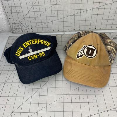#218 USS Enterprise and Camo Utes Baseball Hats
