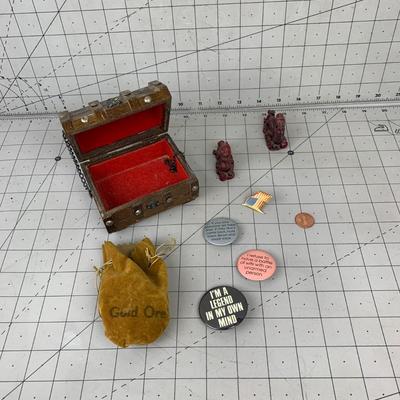 #224 Mini Treasure Chest, Pins, Gold Ore and More