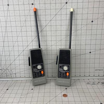 #227 Vintage 80s General Electric Walkie Talkie Set Morse Code