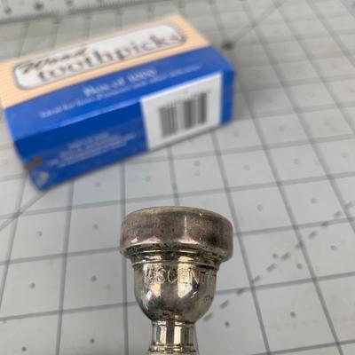 #230 Trumpet Mouth Piece, Case, Toothpicks and Wax