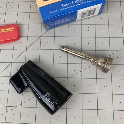 #230 Trumpet Mouth Piece, Case, Toothpicks and Wax