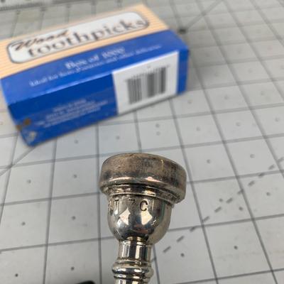 #230 Trumpet Mouth Piece, Case, Toothpicks and Wax