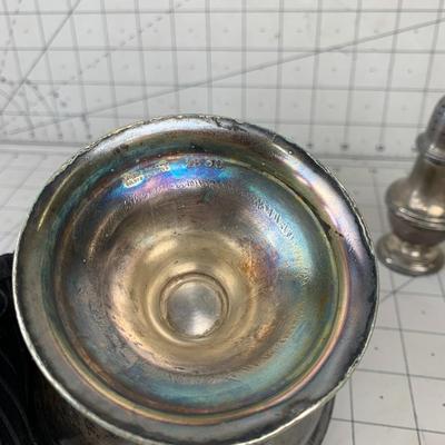 #251 Sterling Silver Shakers and Unmarked Goblet