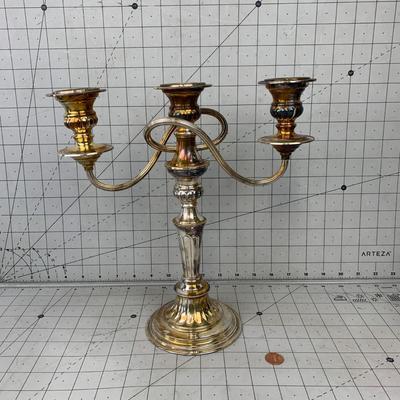 #252 Reproduction Silver on Copper Hand Chased Candle Holder