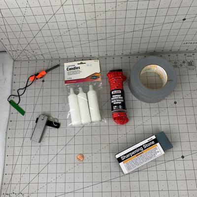 #271 Lantern Candles, Braided Rope, Sharpening Stone and More