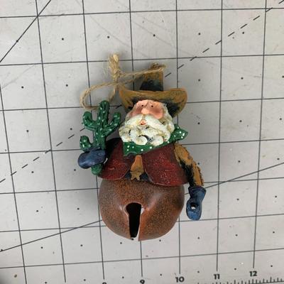 #277 Western Santa and Bear Bell Ornaments 