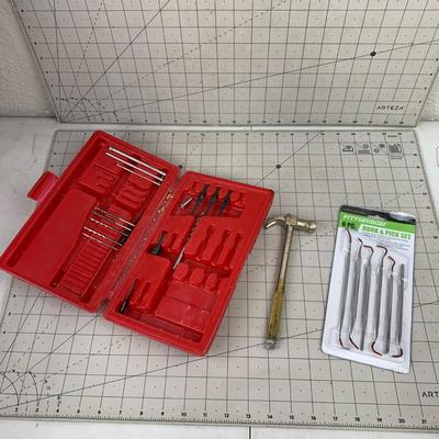 #278 Pittsburgh Hook & Pick Set, Hammer and Drill Bits