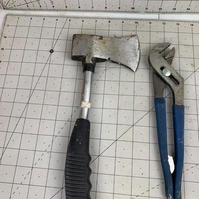#322 Hatchet, Wood Screws, Wrench and More