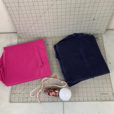 #335 Collapsable Storage Bins and Light