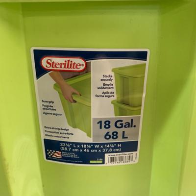 #337 Two Storage Bins - Green Sterlite and White 