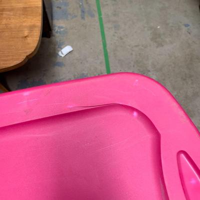 #345 Rubermaid Storage Bin and Pink Storage Bin