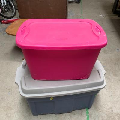 #345 Rubermaid Storage Bin and Pink Storage Bin