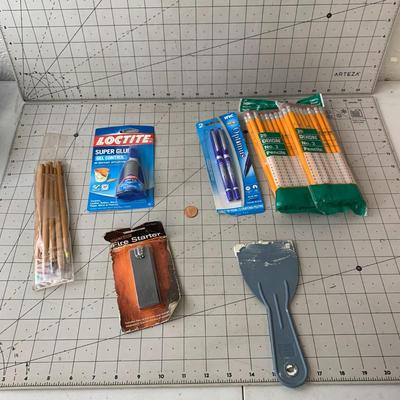 #390 Super Glue, Fire Starter, Pens/Pencils and More
