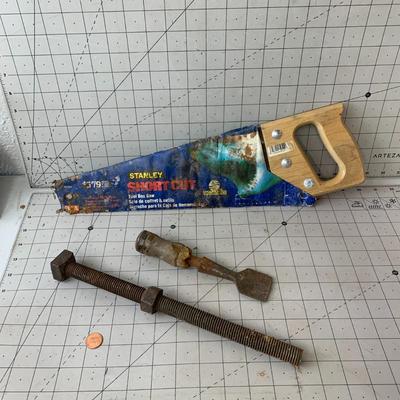 #400 Stanley Short Cut Saw and Misc. Tools