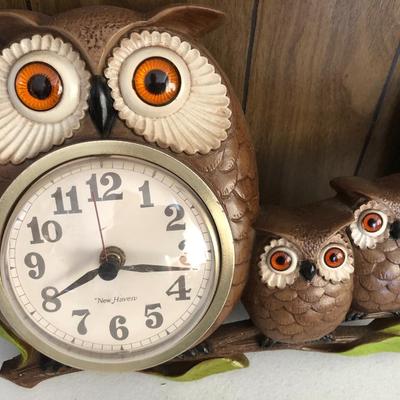 MCM Owl Clock & Wooden Owl ðŸ¦‰