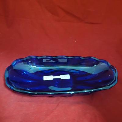 Blue glass tray