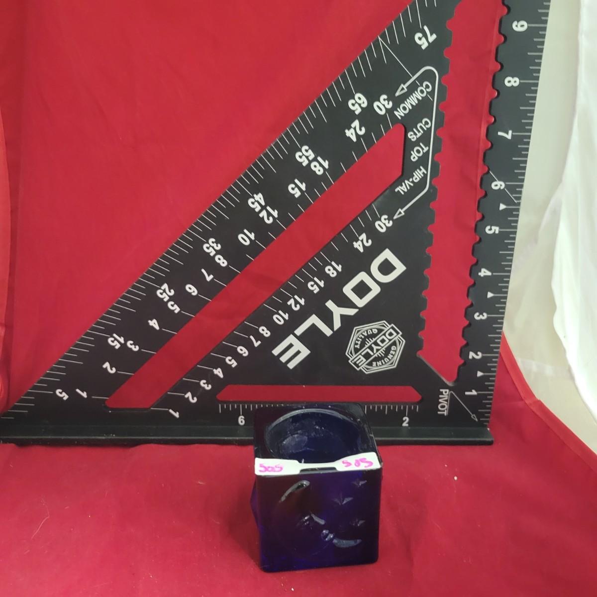 Blue glass candle holder