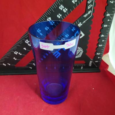 Blue glass cup