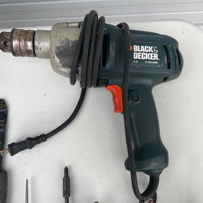 Tool Lot w/ Black & Decker Corded Drill