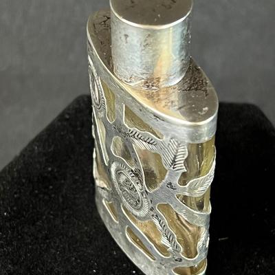Sterling Encased Signed Perfume Bottle Nice Hallmarks