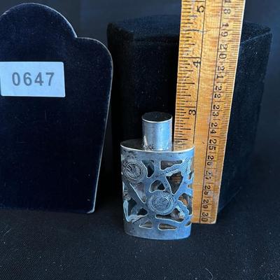Sterling Encased Signed Perfume Bottle Nice Hallmarks