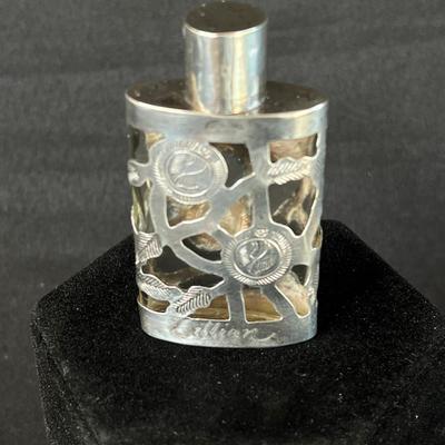 Sterling Encased Signed Perfume Bottle Nice Hallmarks