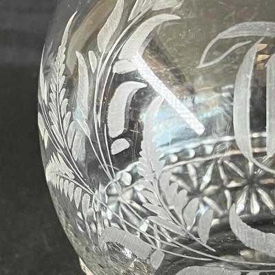 Darling Antique Pressed Glass Tea Caddy w Cut Glass Lid