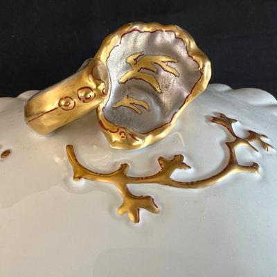 Gorgeous Haviland Tureen in Gold and Soft Silver