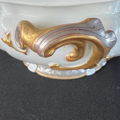 Gorgeous Haviland Tureen in Gold and Soft Silver