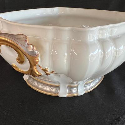 Gorgeous Haviland Tureen in Gold and Soft Silver