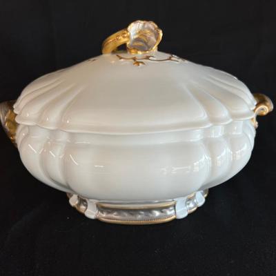 Gorgeous Haviland Tureen in Gold and Soft Silver