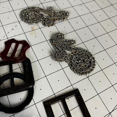 Bunch of Vintage Buckle and Buttons 