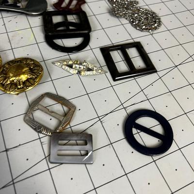 Bunch of Vintage Buckle and Buttons 