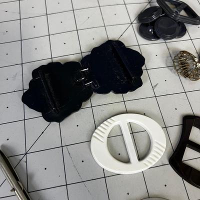 Bunch of Vintage Buckle and Buttons 