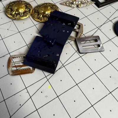 Bunch of Vintage Buckle and Buttons 