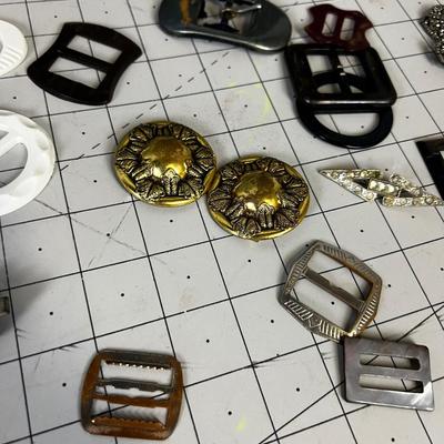 Bunch of Vintage Buckle and Buttons 