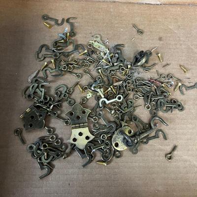 Antique Brass Cabinet Hooks, NEW  