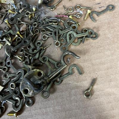 Antique Brass Cabinet Hooks, NEW  