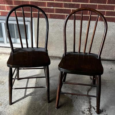Pair of Chairs , Rustic Windsor