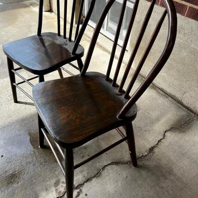 Pair of Chairs , Rustic Windsor