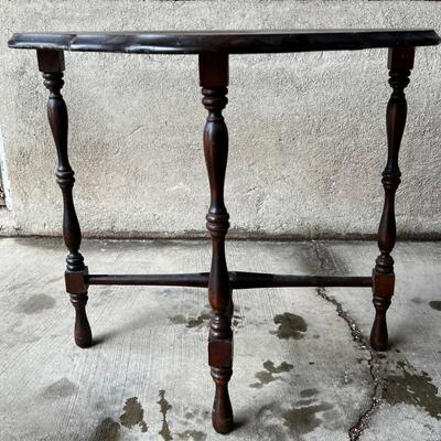 Walnut Half Round Table 