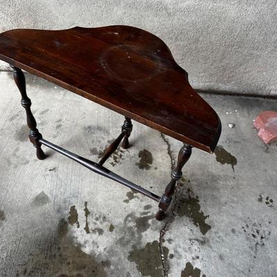Walnut Half Round Table 