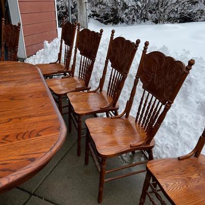 Country Oak Table and 10 Chairs