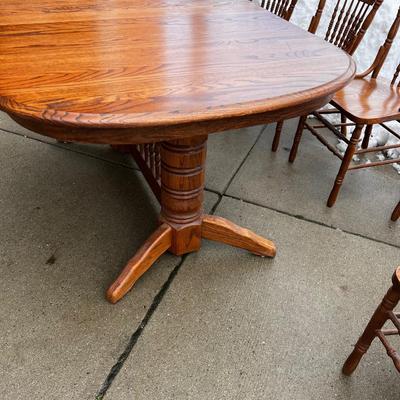 Country Oak Table and 10 Chairs