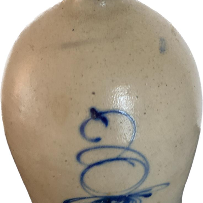 Cobalt Blue Slip Design Decorated Pottery Jug