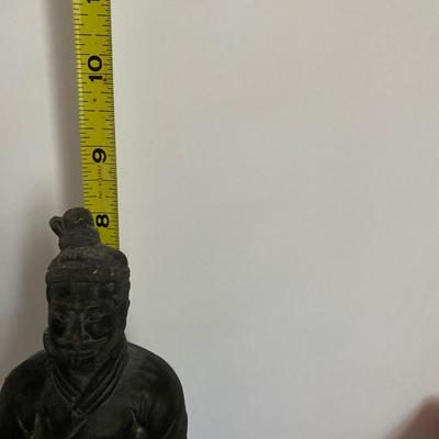 Chinese Stamp Kit & Asian Warrior Statue lot