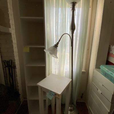 Narrow Book Shelf, Floor Lamp Lot
