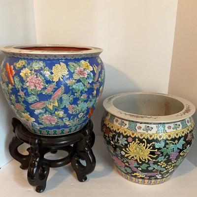 Oriental Fish Bowl Planter Lot