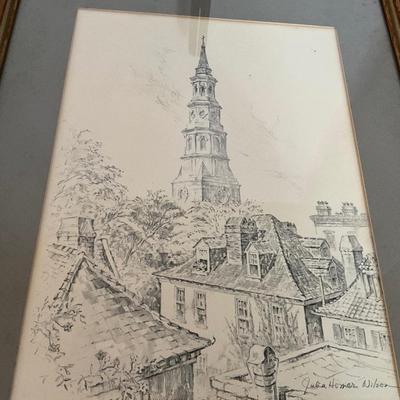 Framed Art Lot Point Pleasant & St. Michaels Church
